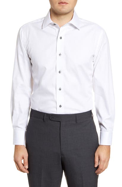 LORENZO UOMO TRIM FIT STRIPE DRESS SHIRT,NF9F193