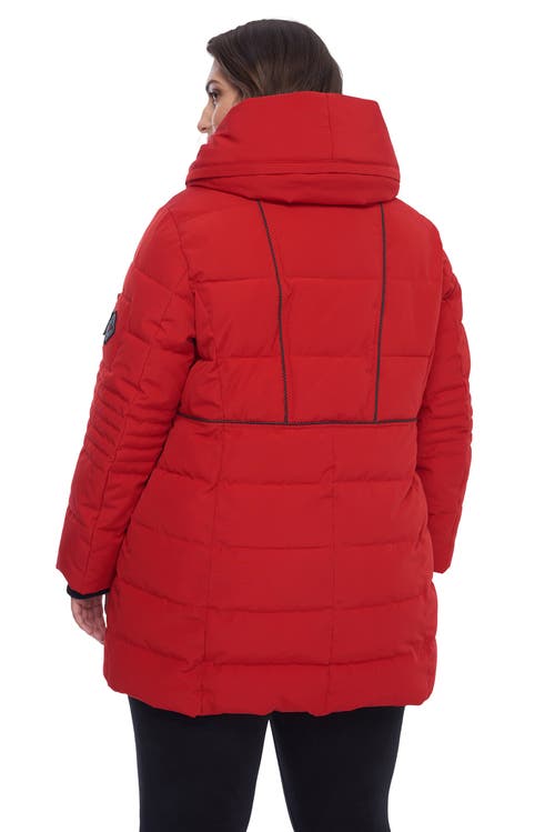 Alpine North Kootney Plus Women's Vegan Down (recycled) Mid-length Parka (plus Size) In Crimson