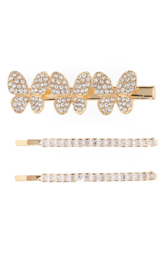 Tasha Assorted 3-pack Embellished Bobby Pins In Gold