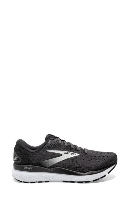 Brooks Ghost 16 Running Shoe In Black/grey/white