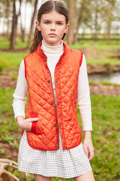 Little English Kids' Classic Quilted Vest In Orange