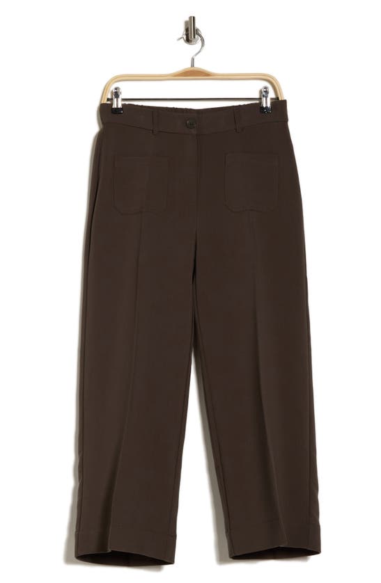 Shop Adrianna Papell Pocket Wide Leg Pants In Fatigue