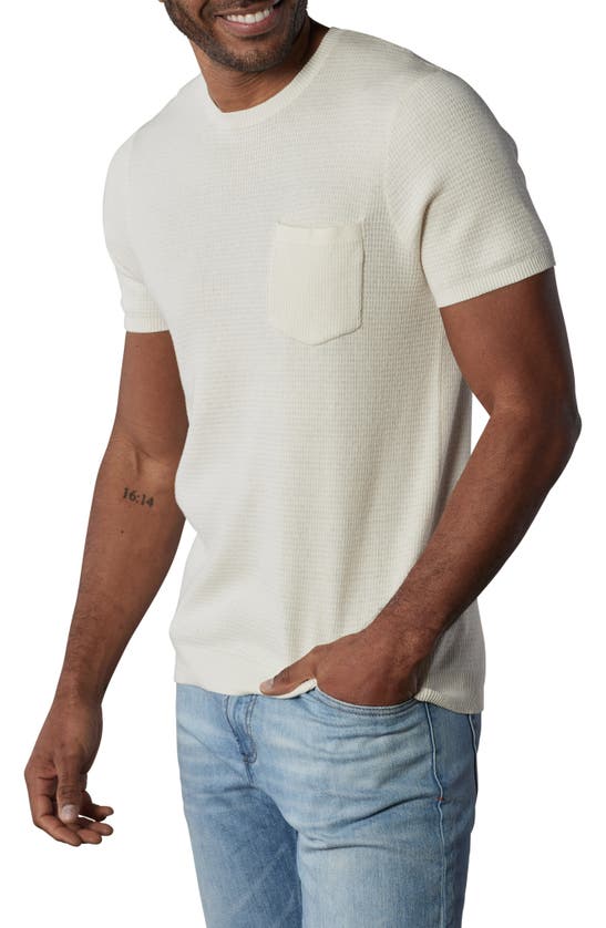 The Normal Brand Waffle Stitch Short Sleeve Sweater In Cream