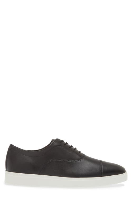 Shop Johnston & Murphy Matthews Cap Toe Oxford In Black Hand-stained Full Grain