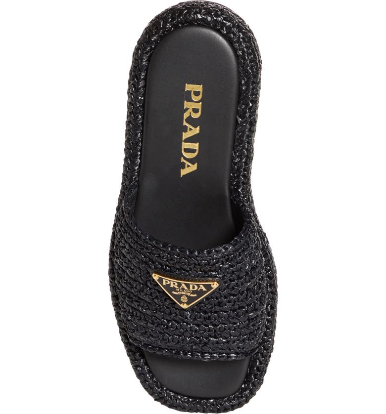 Prada Raffia Flatform Slide Sandal (Women) | Nordstrom