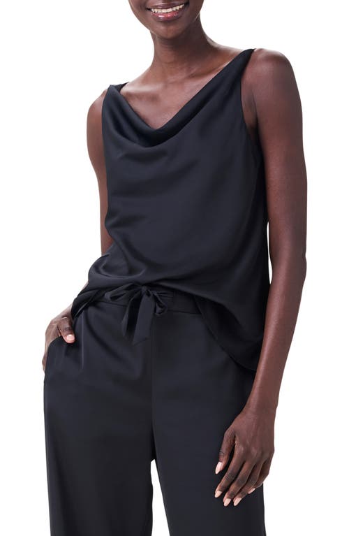 Shop Nic + Zoe Nic+zoe Drape Neck Sleeveless Top In Black Onyx