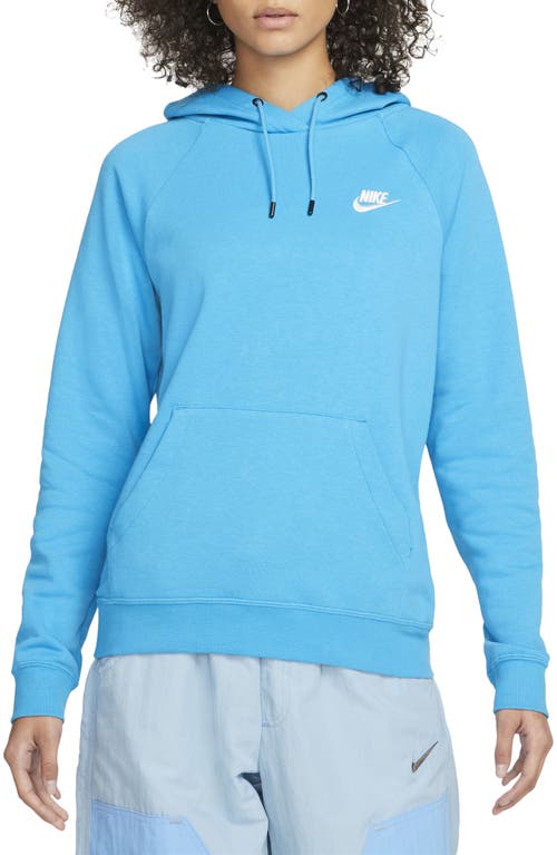 Nike Sportswear Essential Pullover Fleece Hoodie in Laser Blue/White