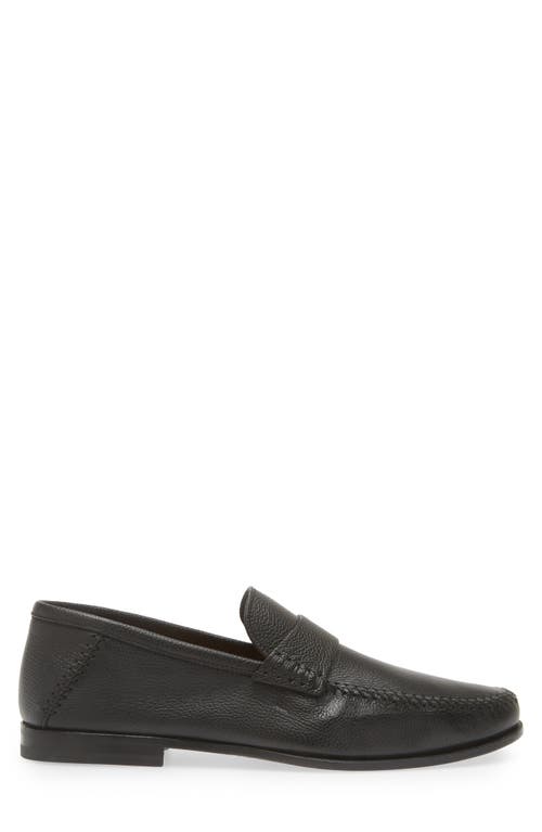 Shop Santoni Paine Moc Toe Loafer In Black