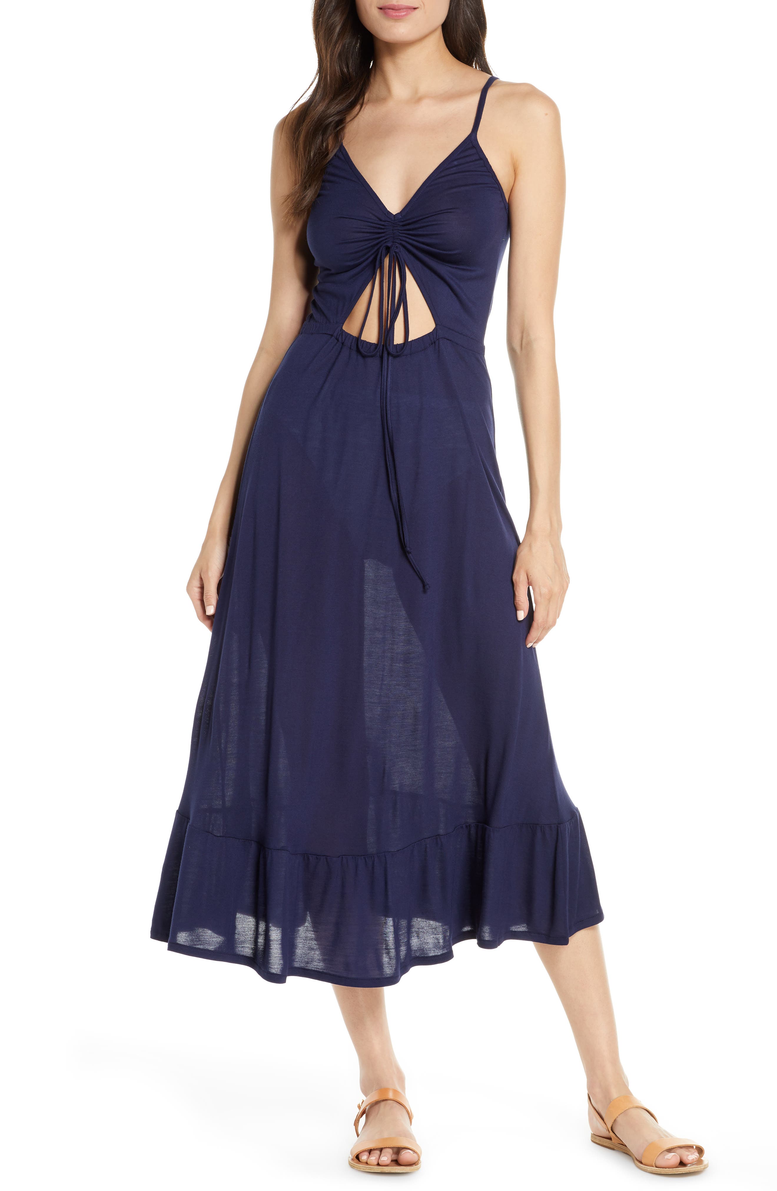 Chelsea28 Breezy Cinch Front Cover-Up Dress