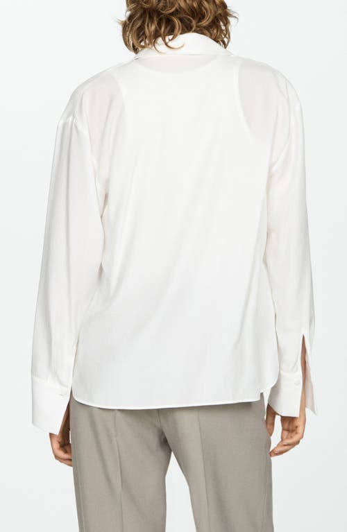 Mango Fluid Button-up Shirt In Off White