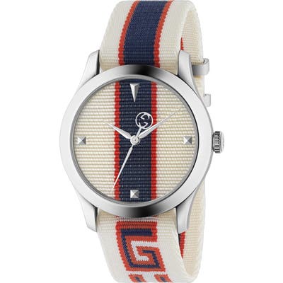 Gucci G-Timeless Nylon Strap Watch, 37Mm