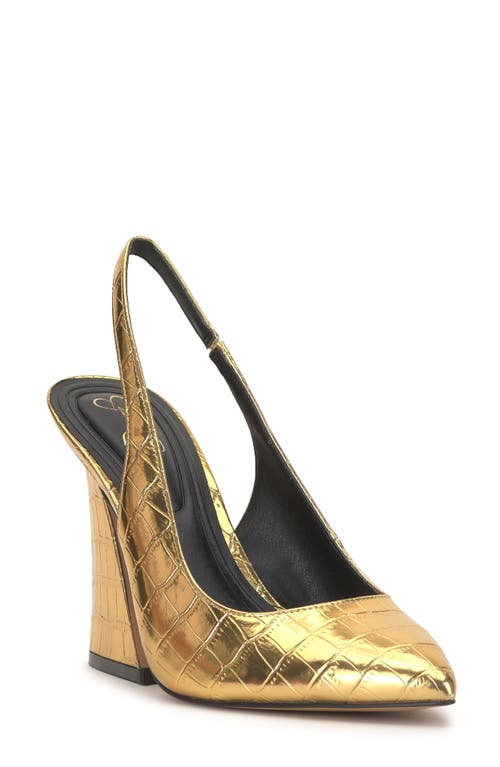 Jessica Simpson Jiles Pointed Toe Pump Meta Gold at Nordstrom,