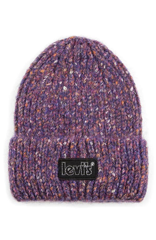 levi's Chunky Knit Beanie in Regular Purple
