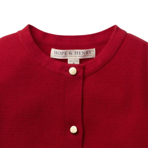 Shop Hope & Henry Baby Girls' Milano Stitch Cardigan, Infant In Red