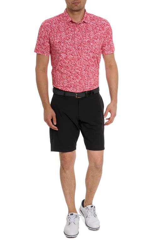 Shop Robert Graham Tyne Geo Pattern Performance Golf Polo In Coral