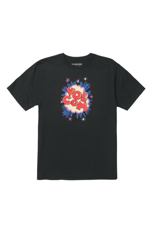 Volcom Kids' Stone Pow Graphic T-shirt In Black