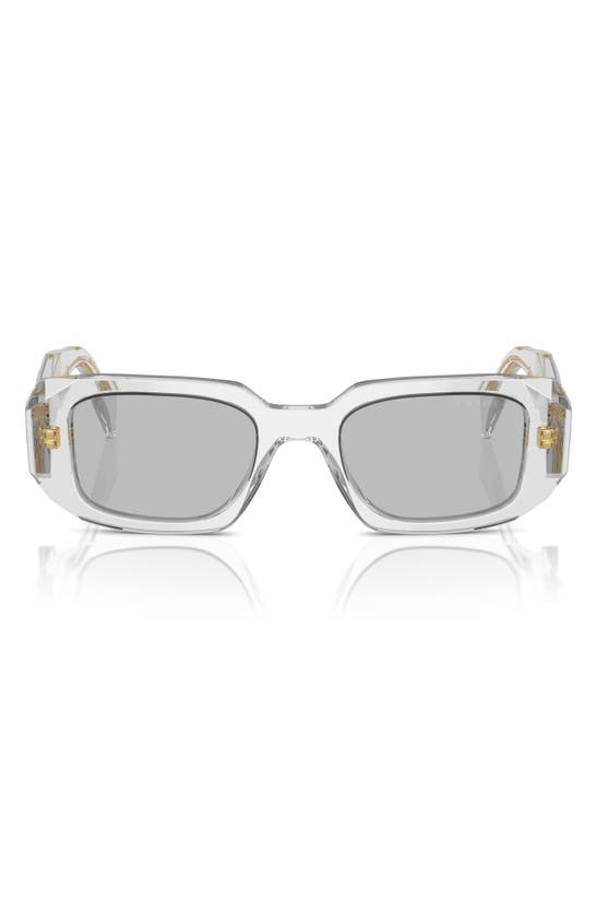 Shop Prada Runway 49mm Rectangular Sunglasses In Transparent Grey