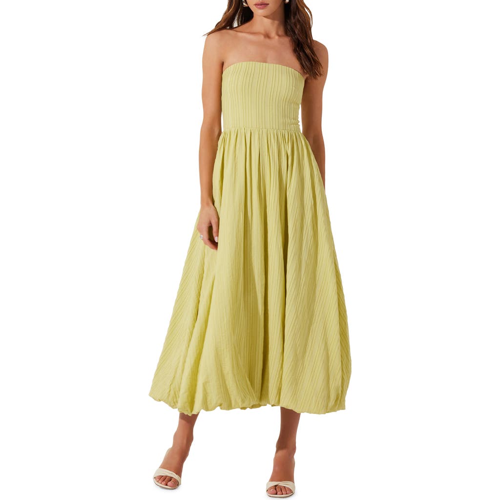 Astr The Label Strapless Bubble Hem Dress In Celery