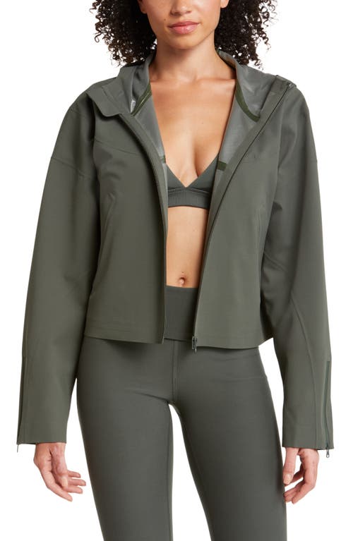 Alo Enhance Bonded Hooded Jacket Dark Cactus at Nordstrom,