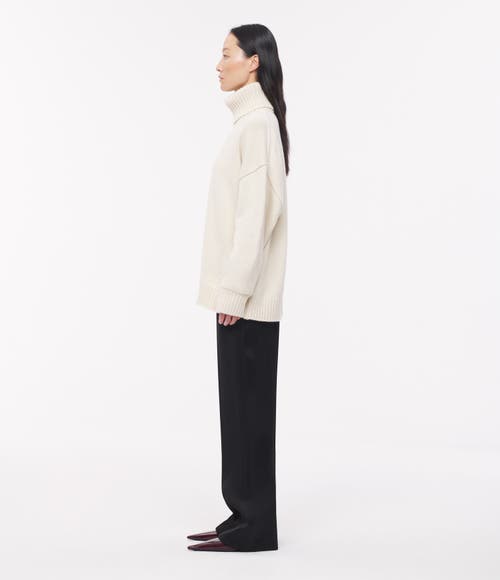 Shop Another Tomorrow Oversized Luxe Turtleneck In Ivory