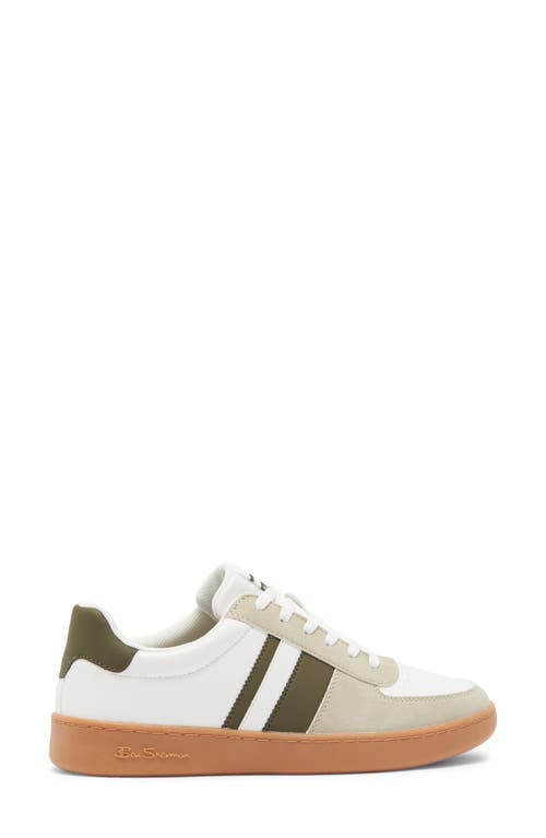 Ben Sherman Hyde Sneaker In White/gum/olive