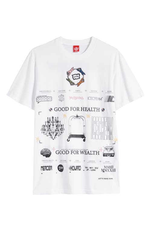 Shop Icecream St. Tropez Oversize Cotton Graphic T-shirt In White