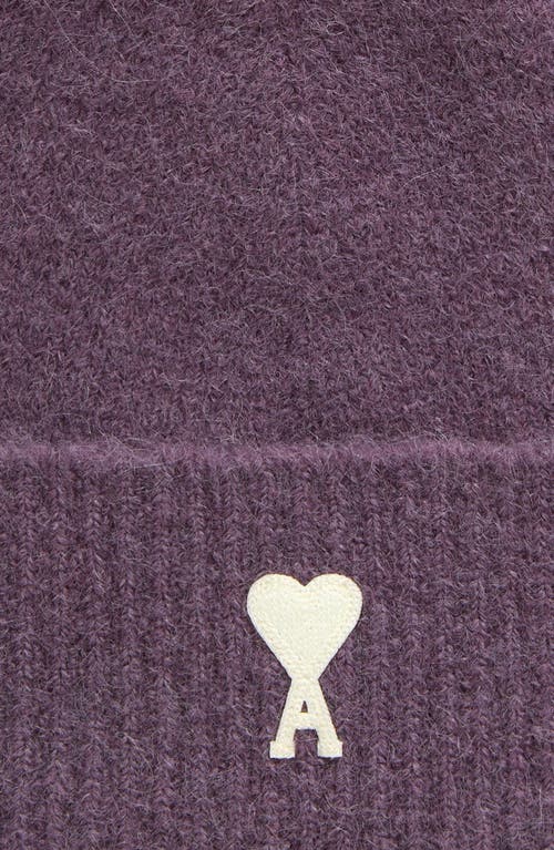 Shop Ami Alexandre Mattiussi Ami Paris Ami De Coeur Cuffed Beanie In Lilac/504