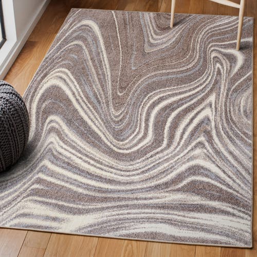 Shop Jonathan Y Eleni Contemporary Glam Abstract Marble Area Rug In Cream