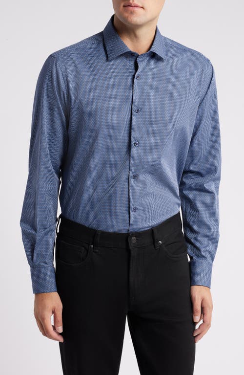 Scott Barber Neat Check Dobby Button-up Shirt In Blue/black