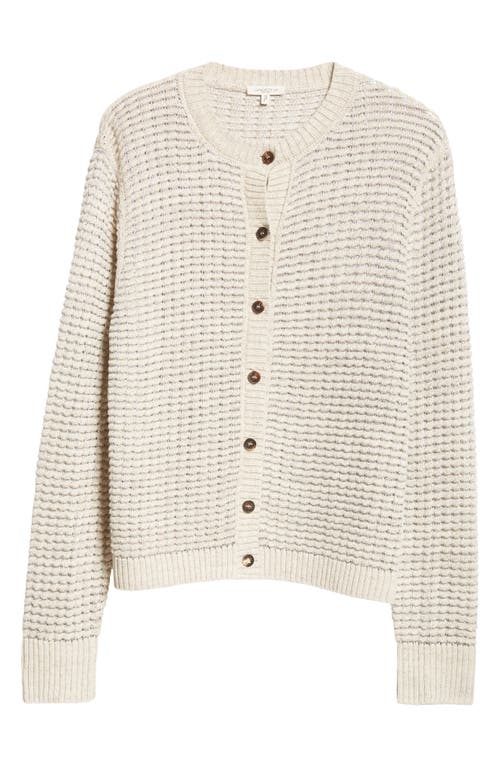 Lafayette 148 New York Textured Stitch Linen & Silk Cardigan Smoked Taupe Multi at Nordstrom,