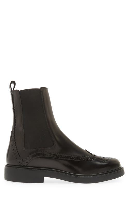 Shop Tod's Wingtip Chelsea Boot In Nero