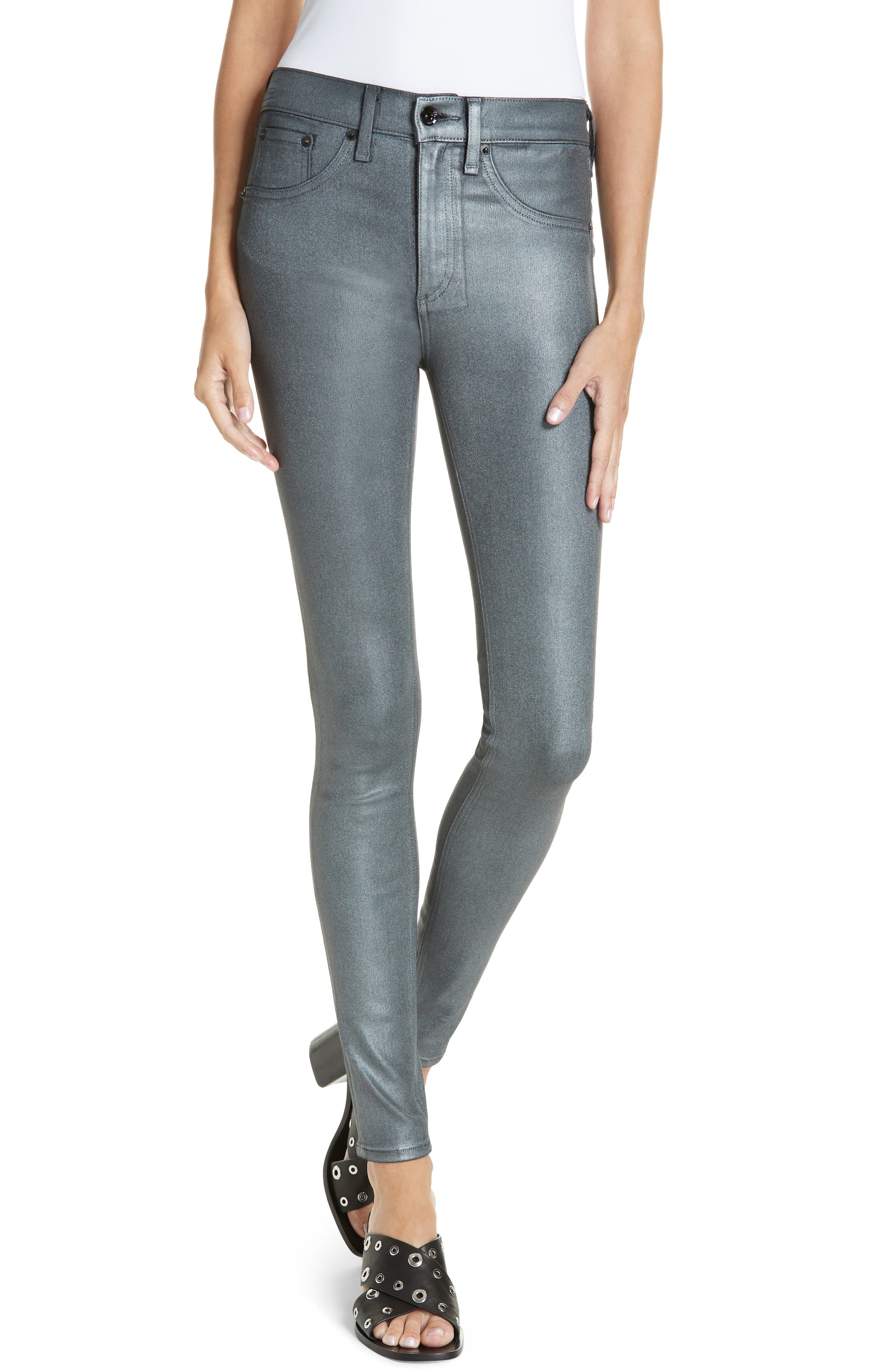 rag and bone metallic jeans