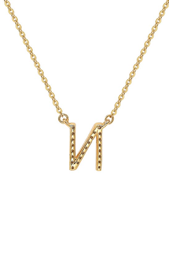 Shop Suzy Levian Diamond & 14k Yellow Gold Letter Pendant Necklace In Gold - N