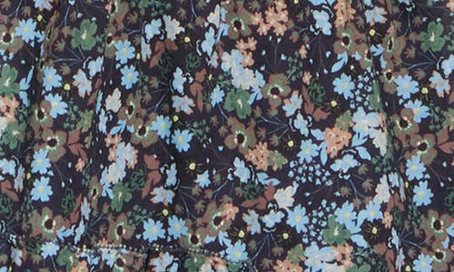 Joie Adanson Floral Long Sleeve Cotton Minidress In Navy Blazer Multi