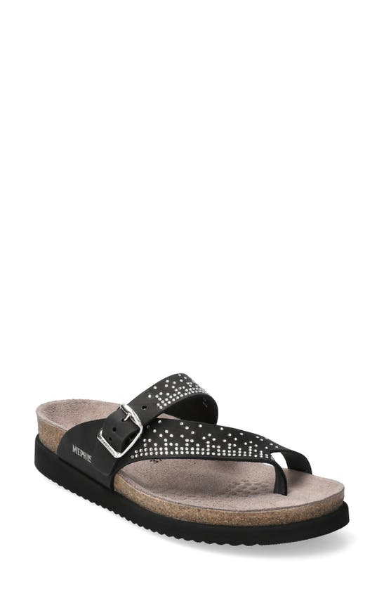 Shop Mephisto Helena Spark Slide Sandal In Black Sandalbuck