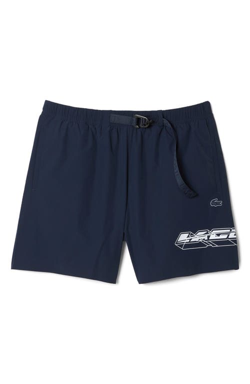 Lacoste Belted Swim Trunks at Nordstrom,