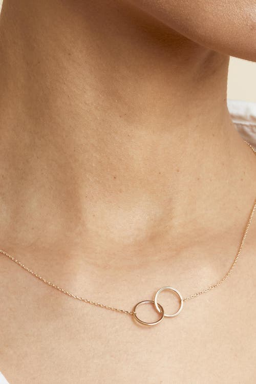 Oradina Women's 14k Rose Solid Gold Forever Linked Necklace In Rose Gold