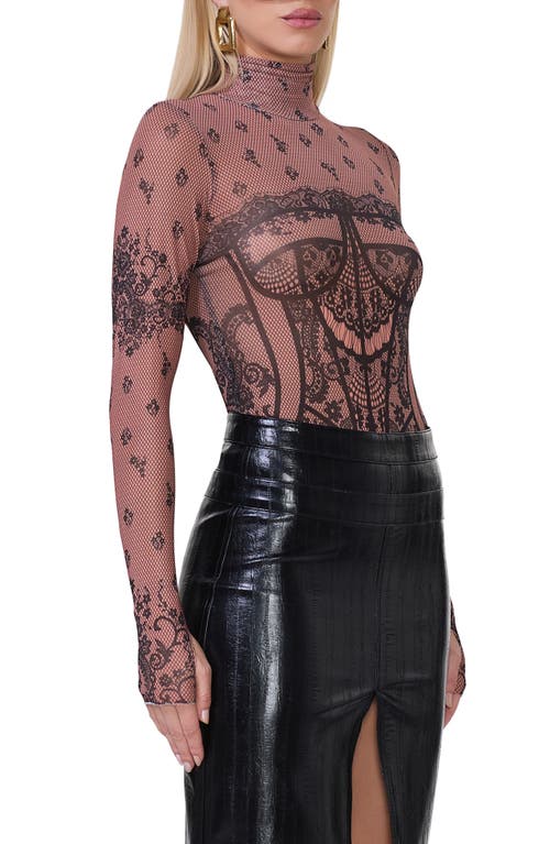 AFRM AFRM ZADIE PRINT TURTLENECK MESH TOP