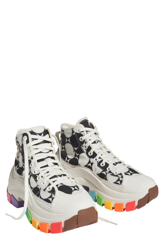 Adidas Originals X Rich Mnisi Nizza High Xy22 Pride Sneaker In Off White/ Black/ Off White