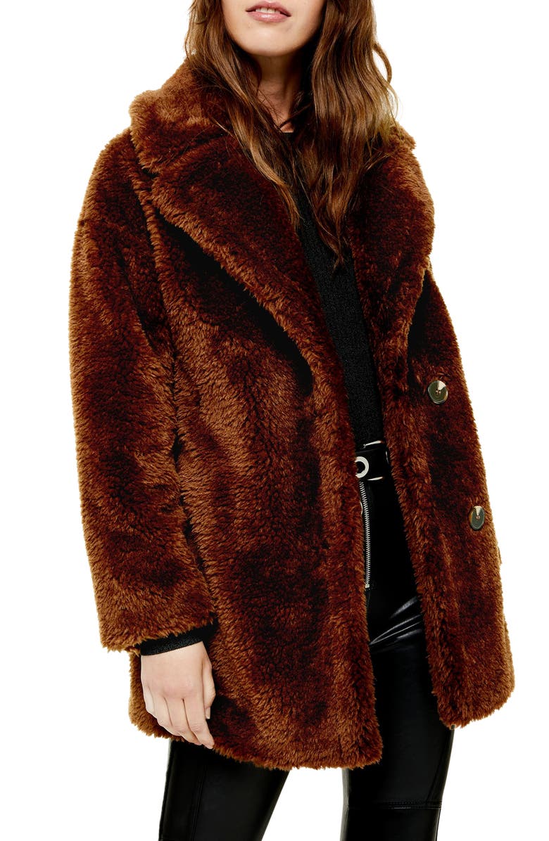 Topshop Faux Fur Coat (Regular & Petite) | Nordstrom