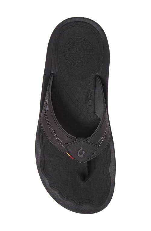 Shop Olukai Kipi Flip Flop In Black/black