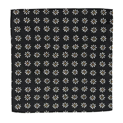 Shop Trafalgar Mary's Rose Daisy Cotton Handkerchiefs In Black, White, Gold