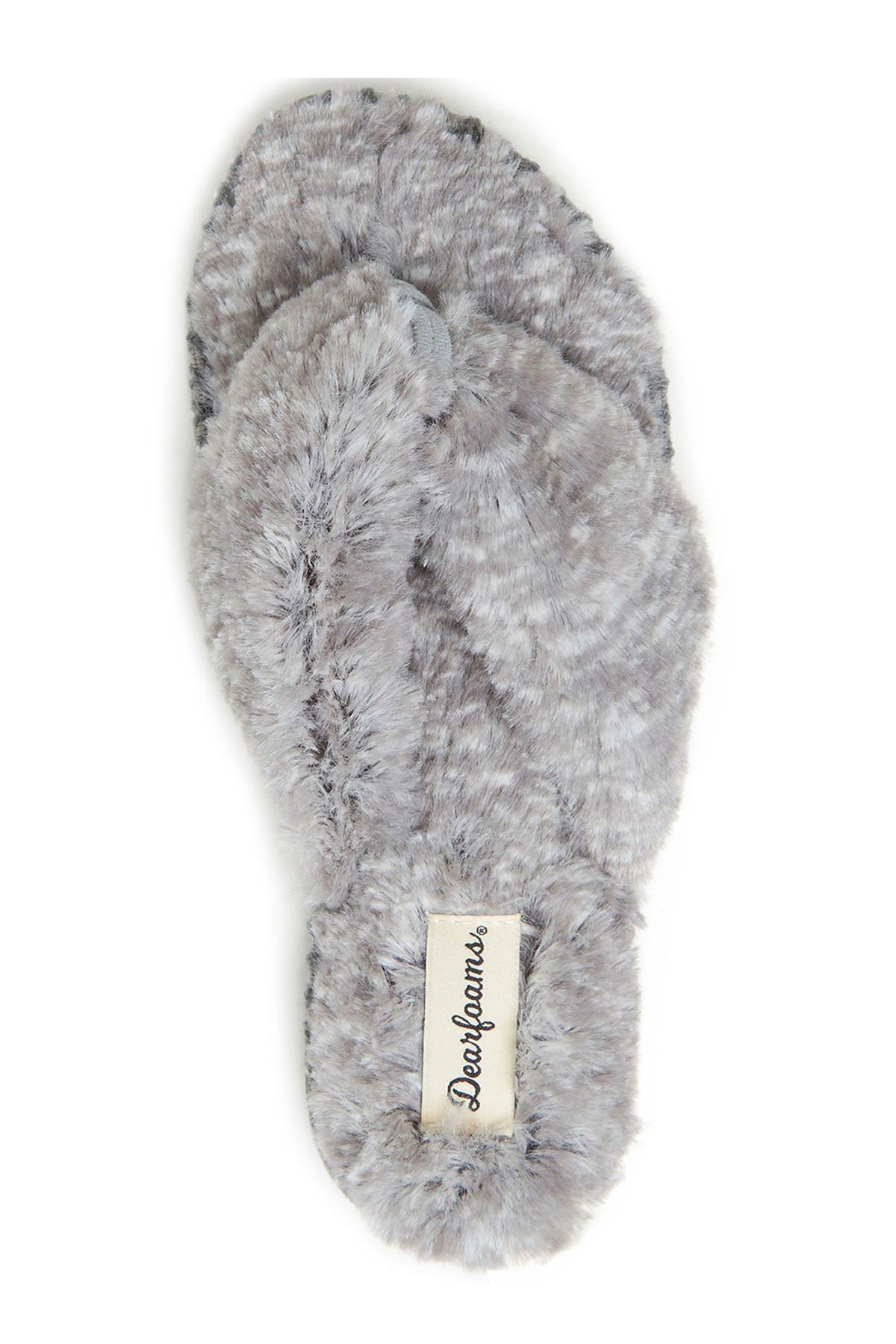 women's dearfoams faux fur thong slippers