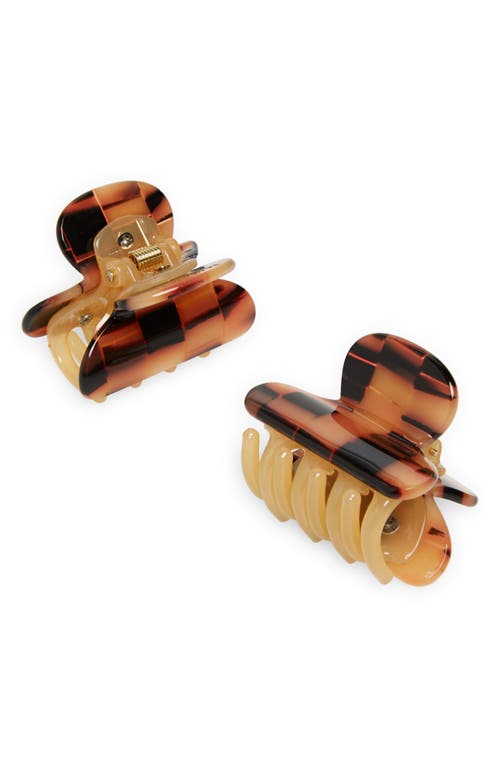 2-Pack Heirloom Claw Clips in Blonde Checker