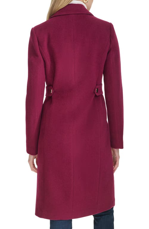 Shop Cole Haan Slick Wool Blend Coat In Pink Amethyst