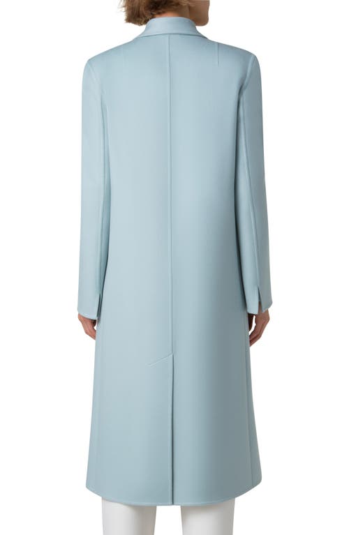 Shop Akris Zelda Cashmere Double Face Coat In Stone Blue