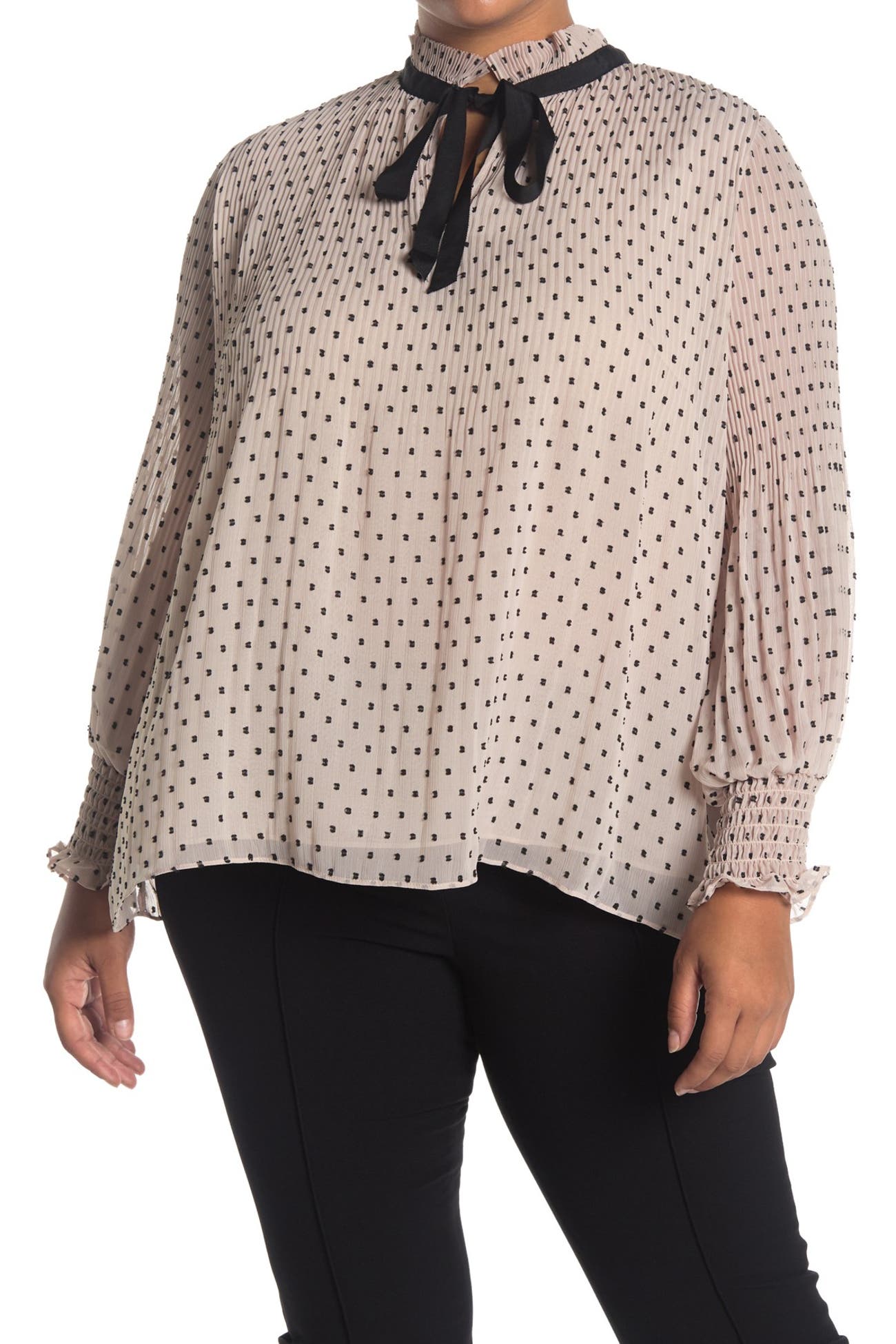 Max Studio Clip Dot Pleated Blouse Nordstrom Rack