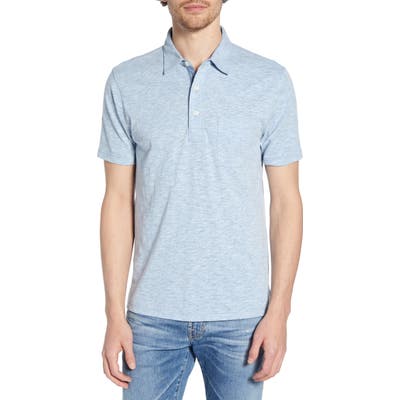 Faherty Heather Polo, Blue