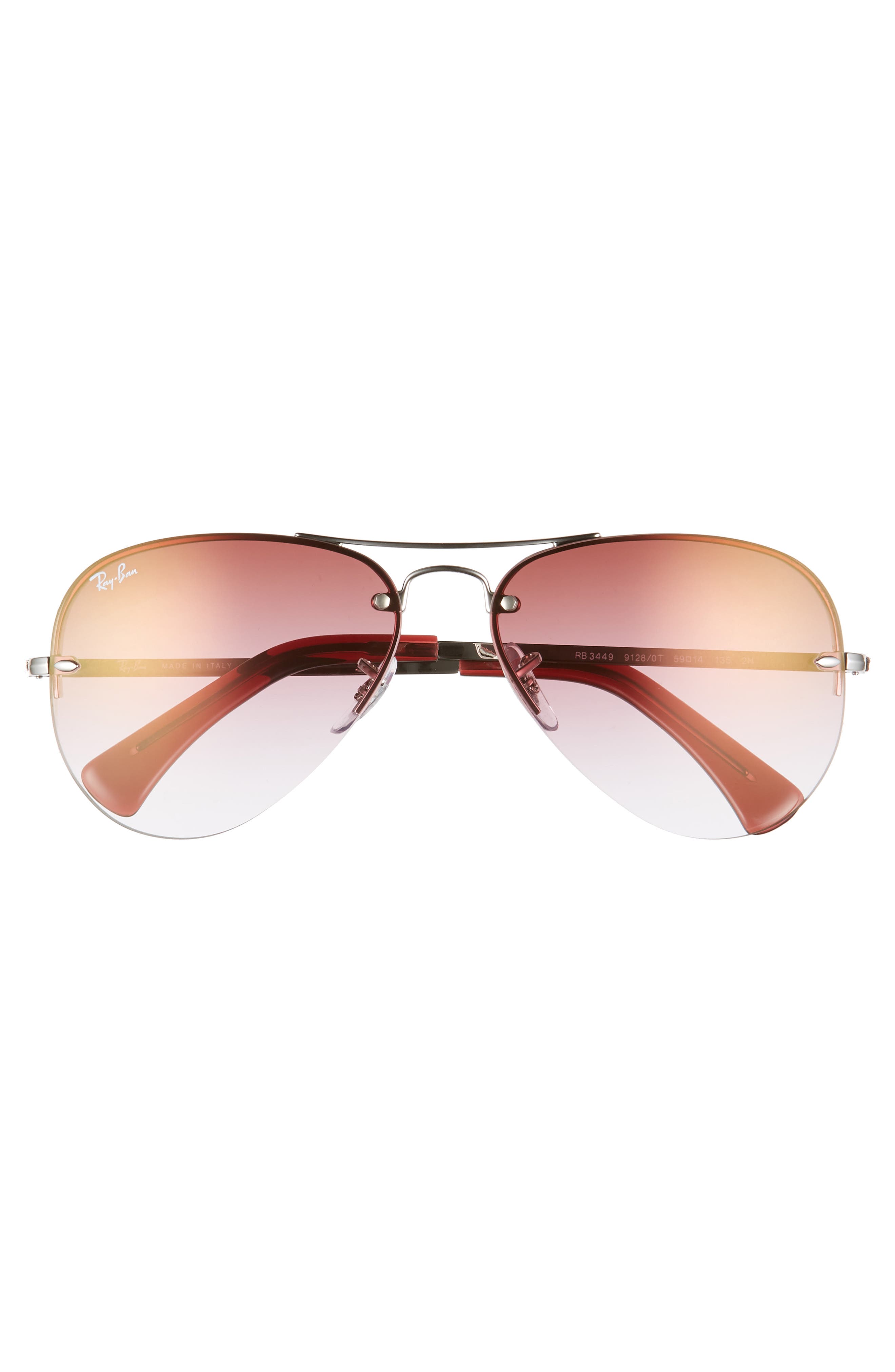 highstreet 59mm semi rimless aviator sunglasses