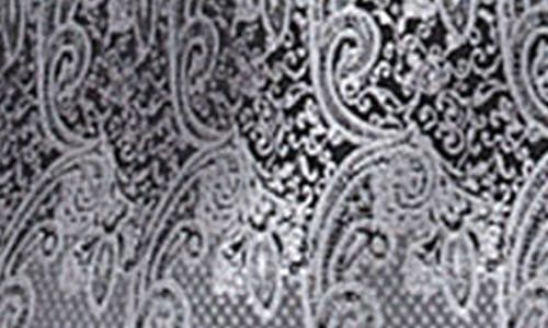 Ron Tomson Paisley Pattern Tuxedo Jacket In Silver